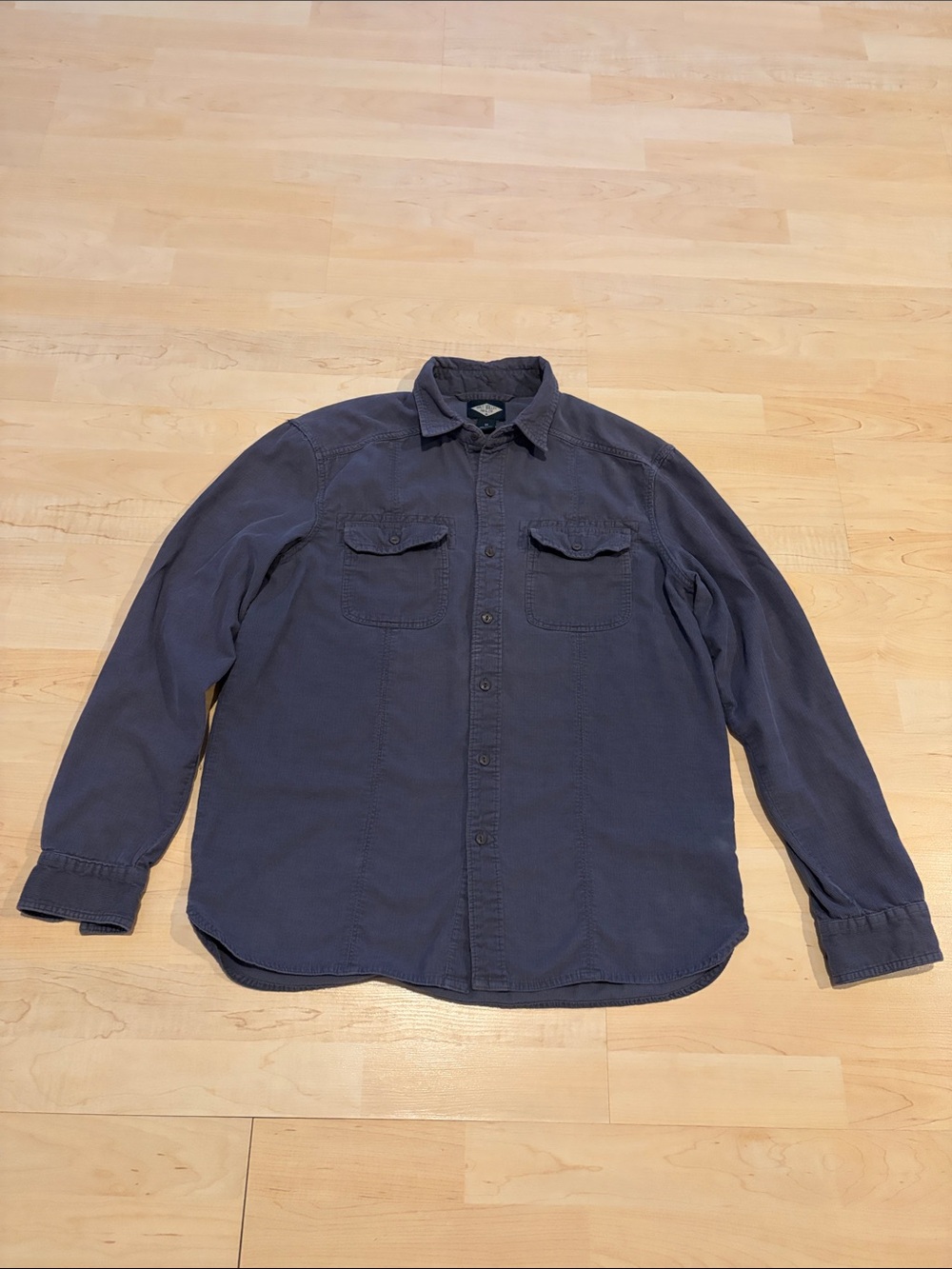 Salt Valley MFG. Co. Micro Corduroy Button Front Shirt Men’s Medium Blue Gray